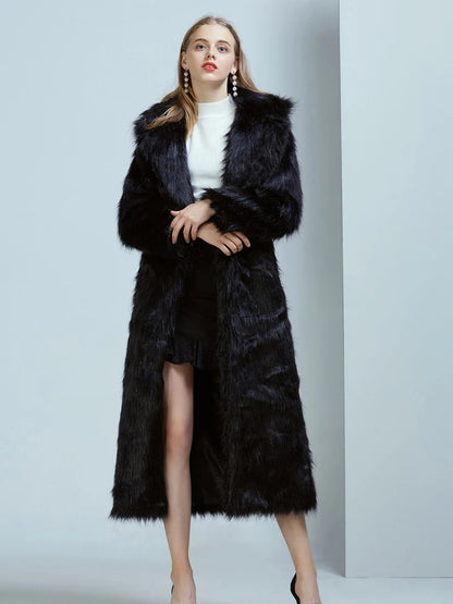 High Street Luxury Long Faux Fur Coat