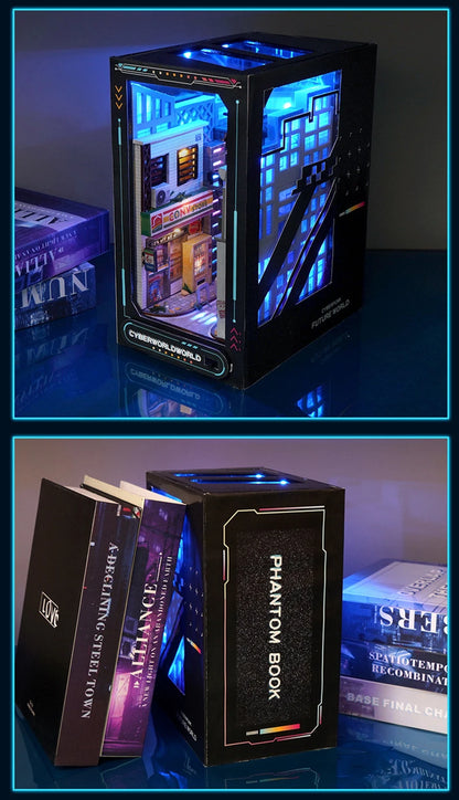 Cyberpunk DIY Book Nook Model Kit for Creative Room