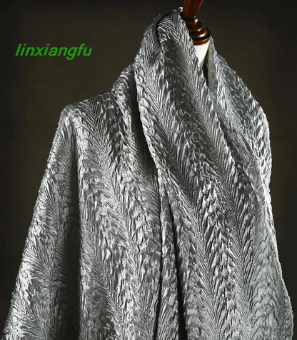 Silver dragon pattern Lin texture reconstruction designer fabric.