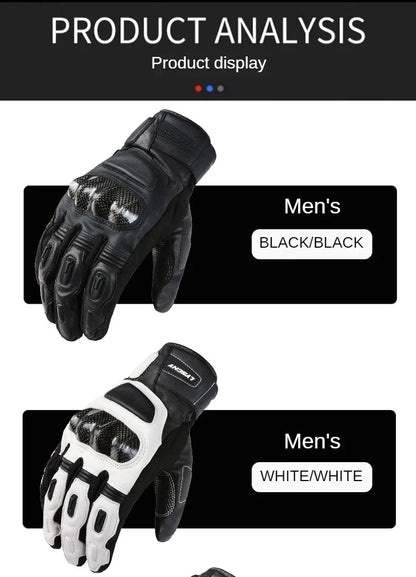 LYSCHY Winter Waterproof Leather Motorcycle Gloves