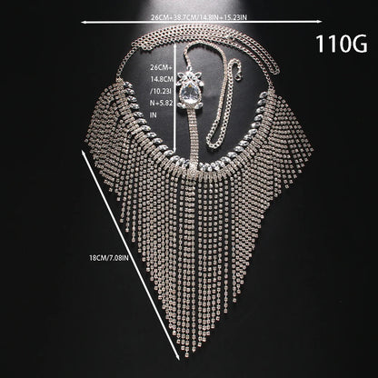 Indian Bridal Long Tassel Mask Chain Belly Dance Face Accessories Exotic Lady Geometric Rhinestone Veil Masks Halloween Jewelry