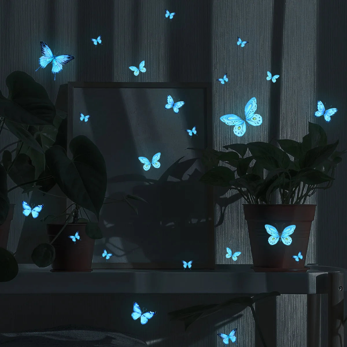 Blue Light Butterfly Luminous Wall Stickers for Kids Rooms