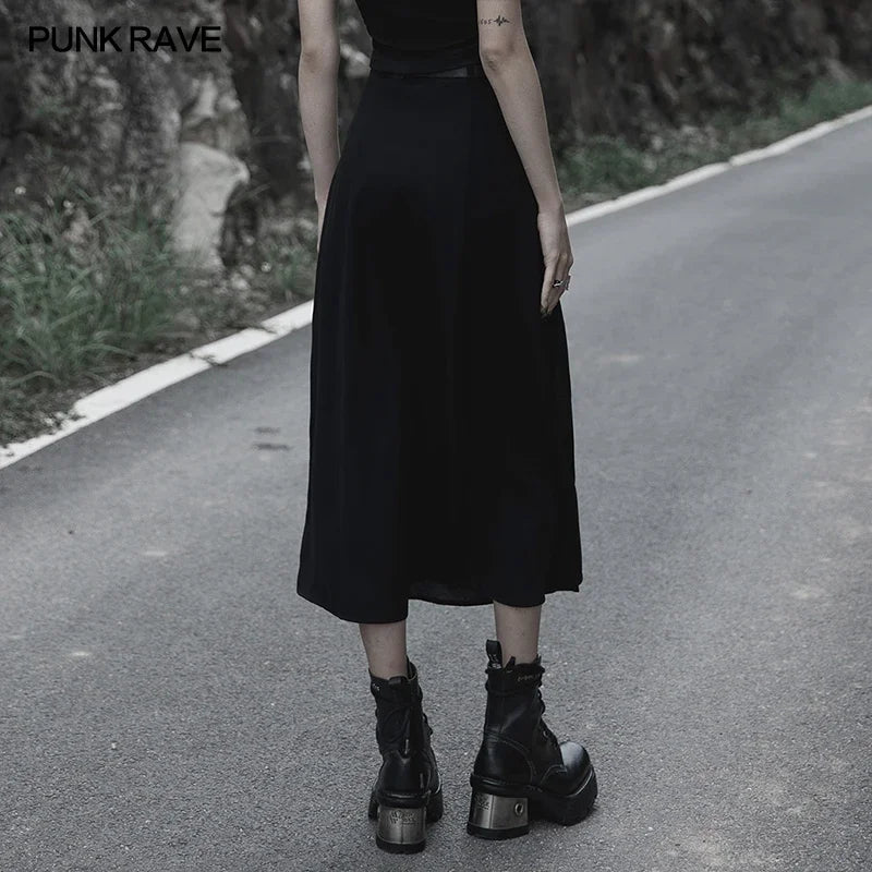 Chiffon Half Skirt Detachable Belt High Waist Long Skirts Women