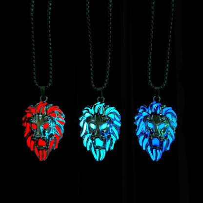 Luminous Lion Head Punk Necklace