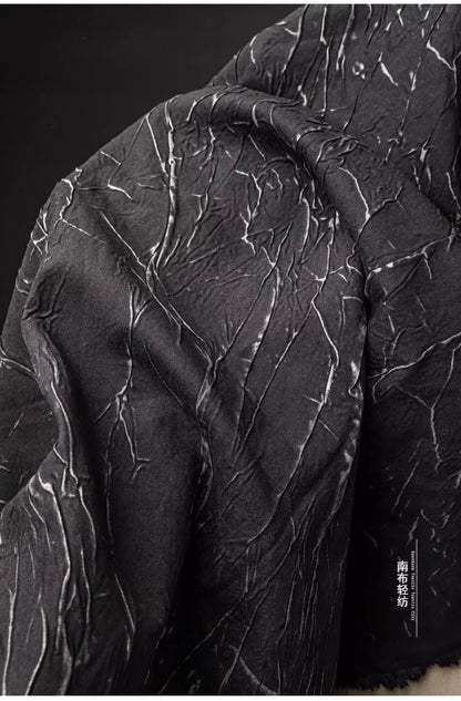 Eco Pleat: Black Nylon-Rayon Fabric for Design Creations