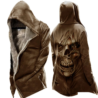 Vintage Skull Tactical Lace-Up Hooded