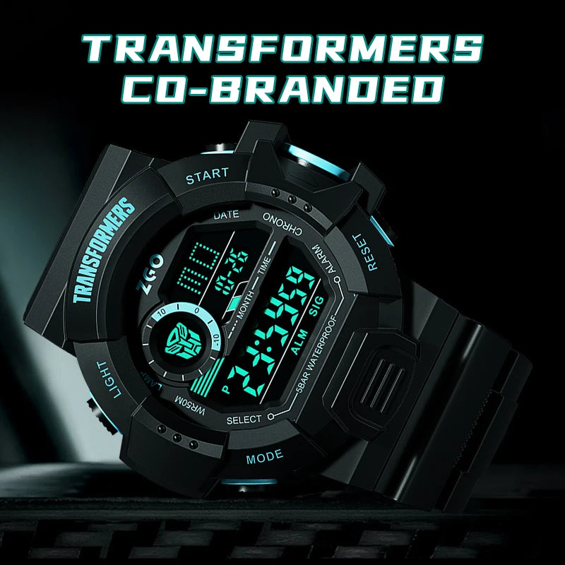 ZGO × Transformers Digital Military Watch — 5ATM Waterproof
