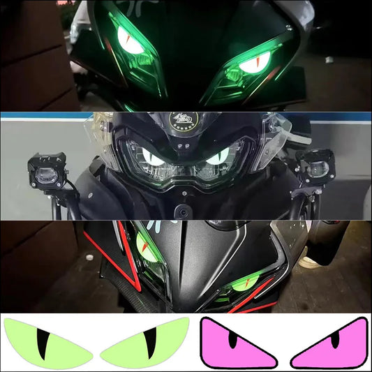 Angry Cat Eyes Reflective Helmet Stickers