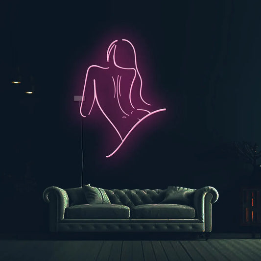 sensual femal body neon sign,