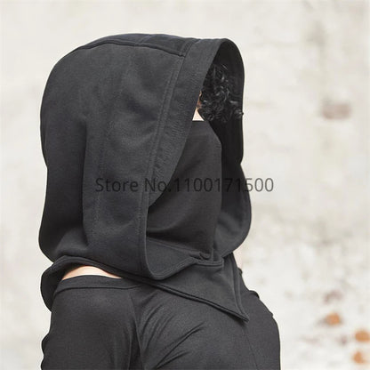Enigmatic Gothic Cloak & Mask Ensemble