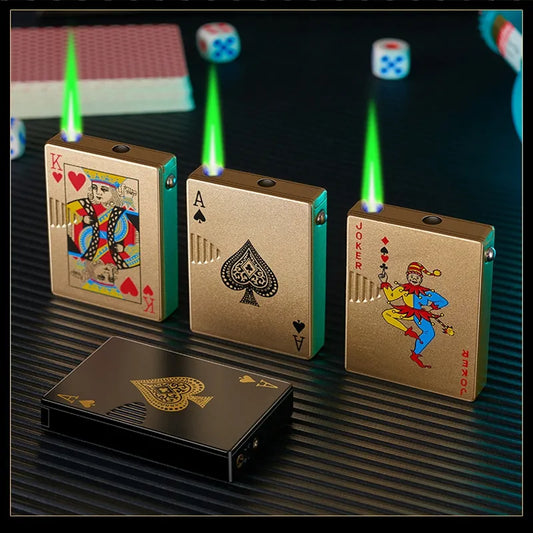 New Arrival Metal Playing Card Jet Lighter