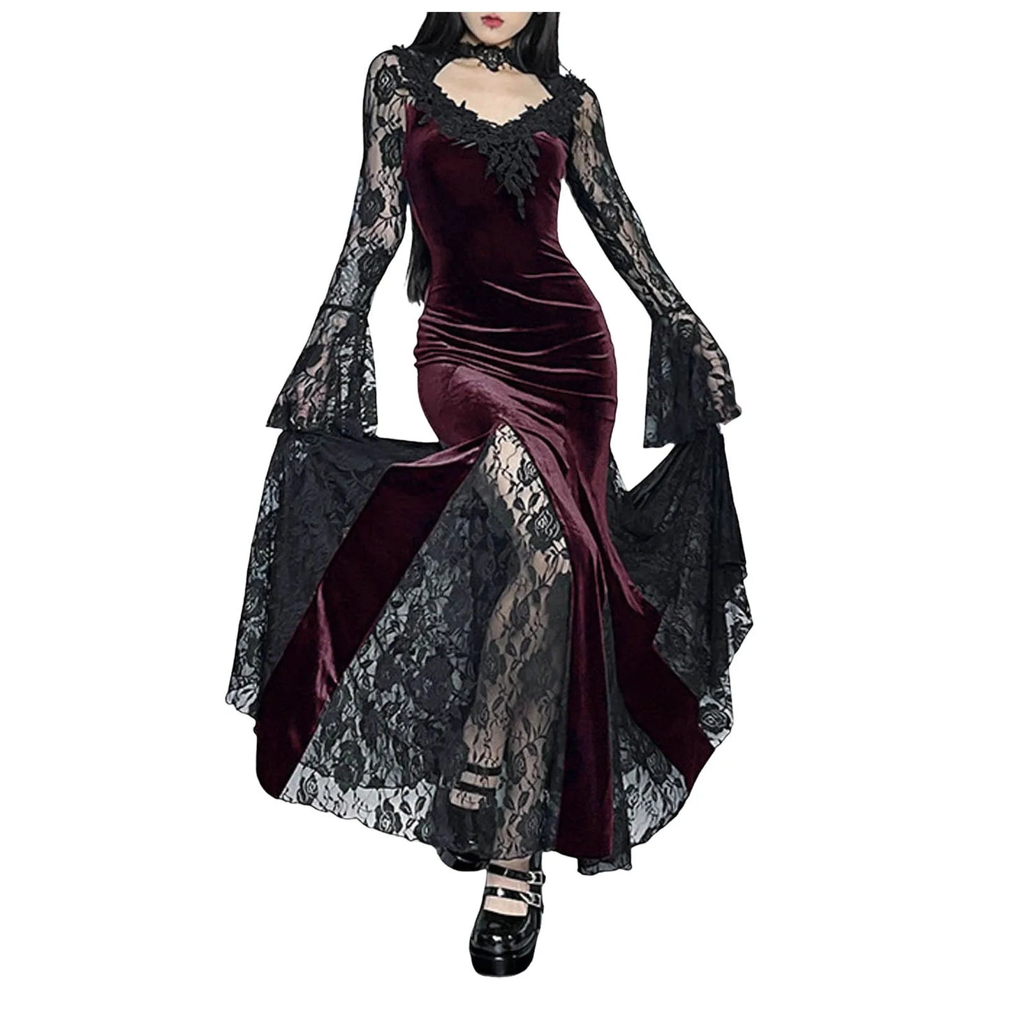 Gothic Rose Lace Plaid Mini Dress - Punk Vibe
