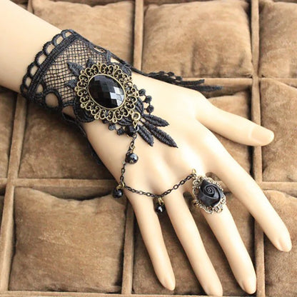 Vampire Lace Wrap Bracelet for Gothic Glam