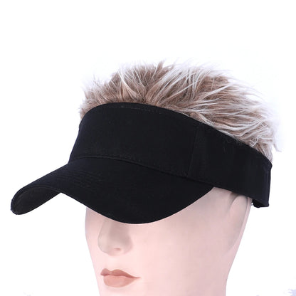 Golf Baseball Cap with Fake Flair Hair