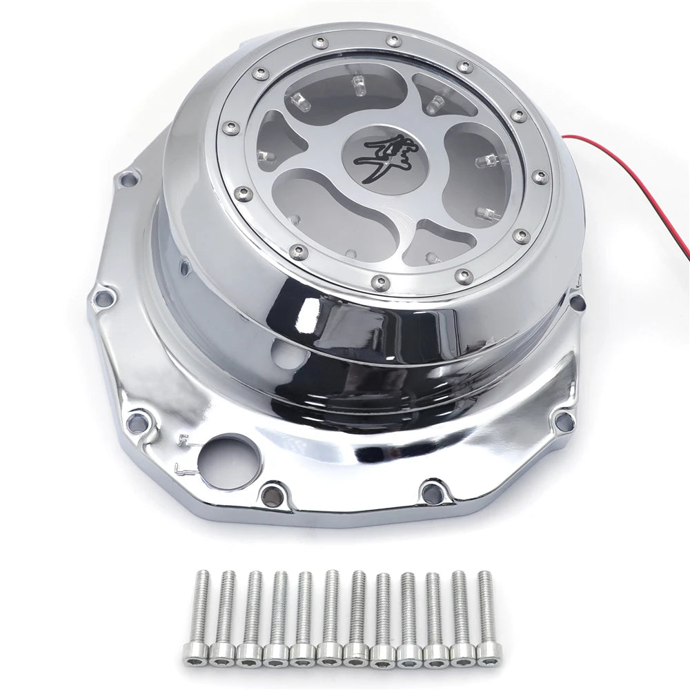 Suzuki GSX1300R Blue LED Clutch Cover - See-Through