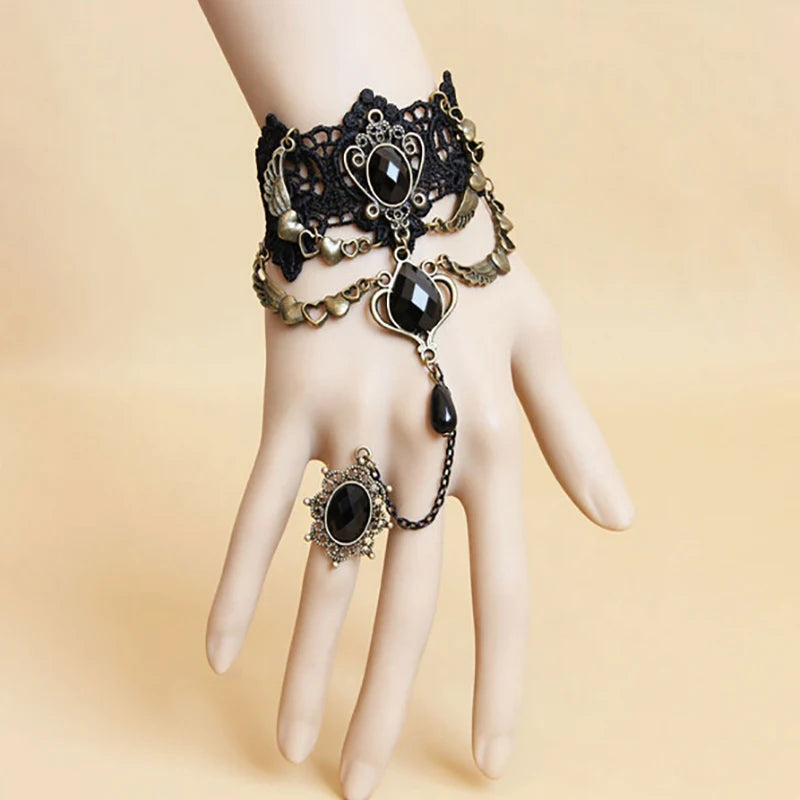 Vampire Lace Wrap Bracelet for Gothic Glam