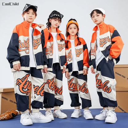 Boys Hip Hop Baseball Jacket Street Dance