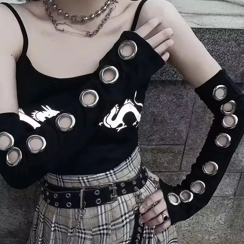 Y2K Punk Fingerless Gloves
