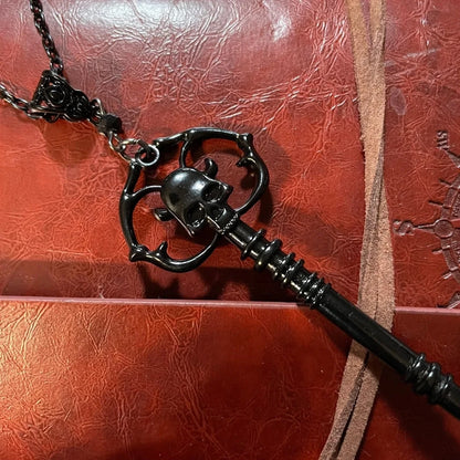 Silver Skeleton Key Pendant Necklace
