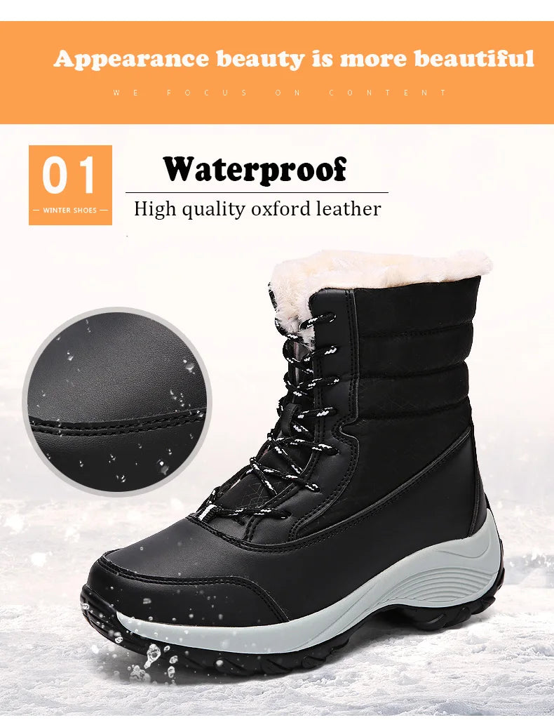 ChicWarm Waterproof Winter Ankle Platform Boots