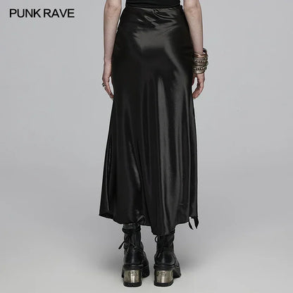 Daily Asymmetric Side Draping Cut Ruffled  Edges Skirt