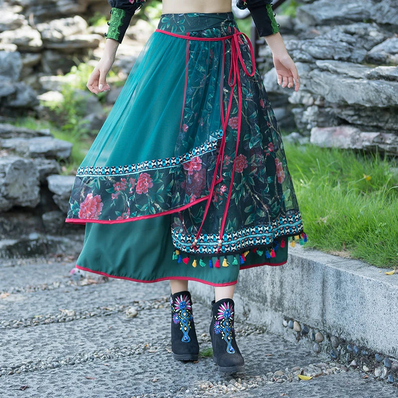 Vintage Ethnic Style Women Skirts