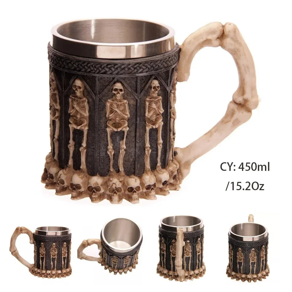 Medieval Dragon Resin Stainless Steel Mug 600ml Retro