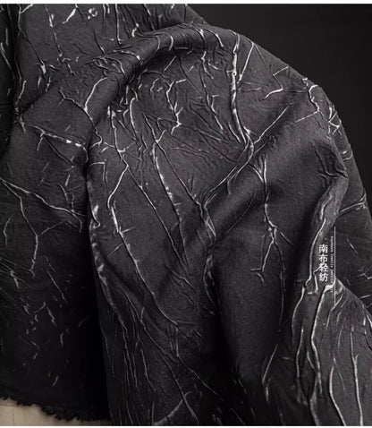 Eco Pleat: Black Nylon-Rayon Fabric for Design Creations