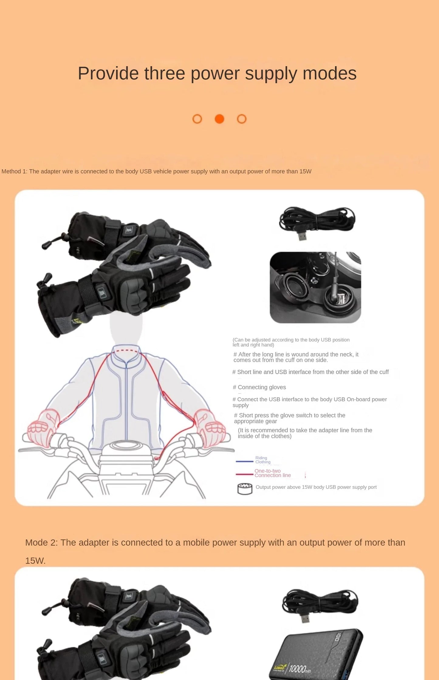 LOBOO Winter Touchscreen Heated Riding Gloves