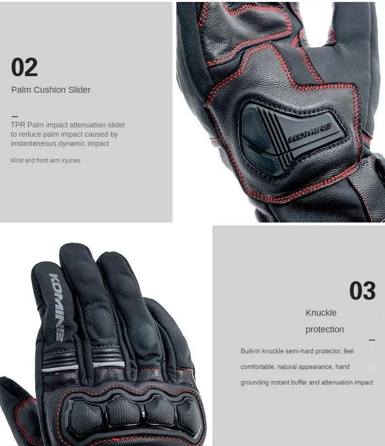 Komine GK-856 Sheepskin CE2 Motorcycle Gloves
