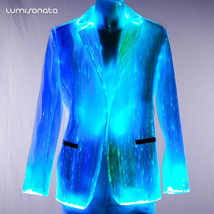 Flashing Rave Fiber Optic LED Light Wedding Jacket