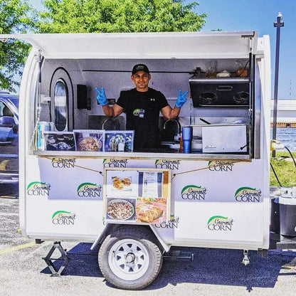 New Design Trailer Type Full Stainless Steel Food Vending Cart for sale