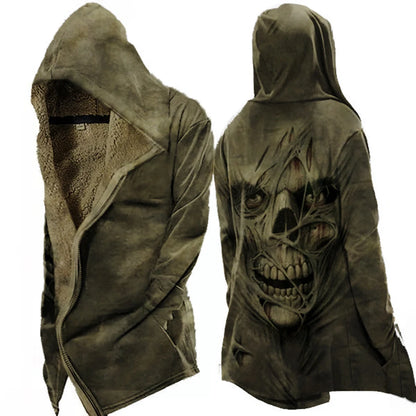 Vintage Skull Tactical Lace-Up Hooded