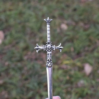 Skull & Moon sword - Unique Metal Hair Sticks
