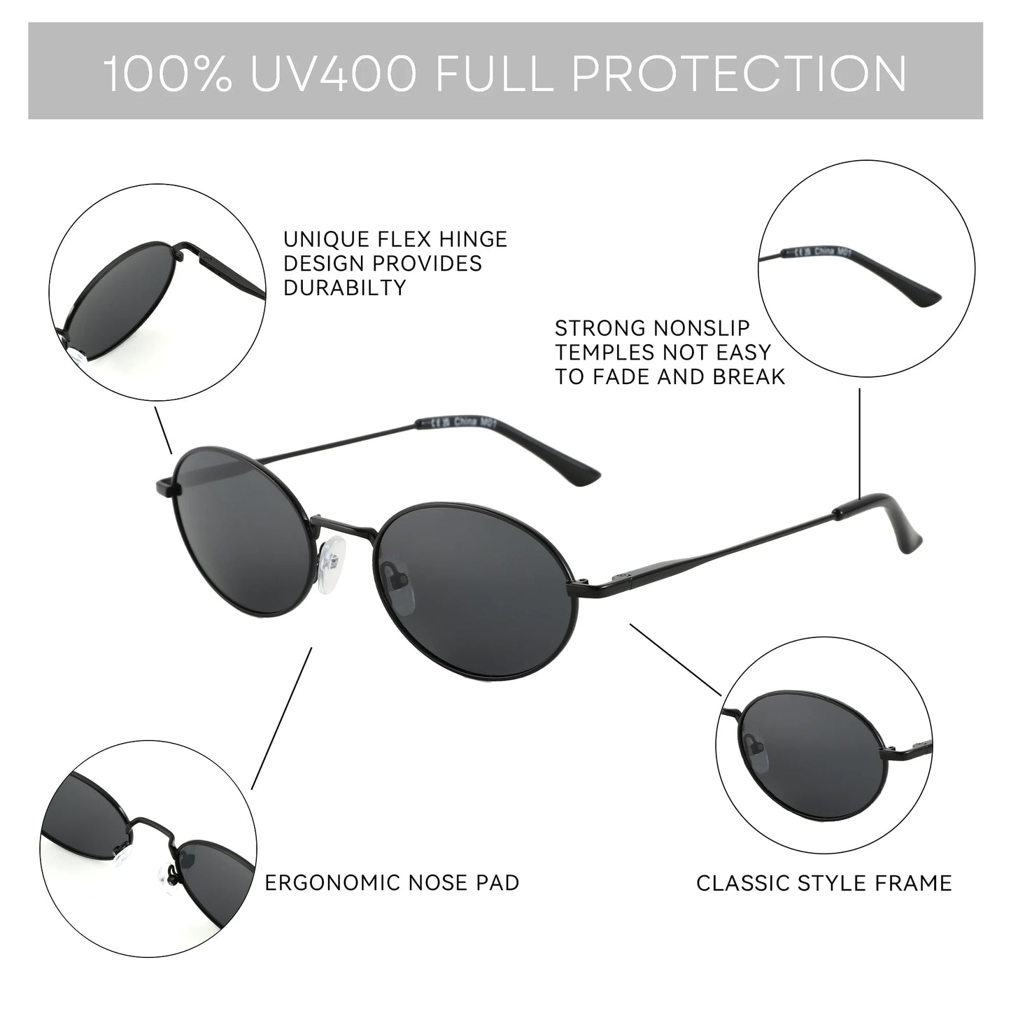 Retro Oval Sunglasses — Y2K Polarized UV400