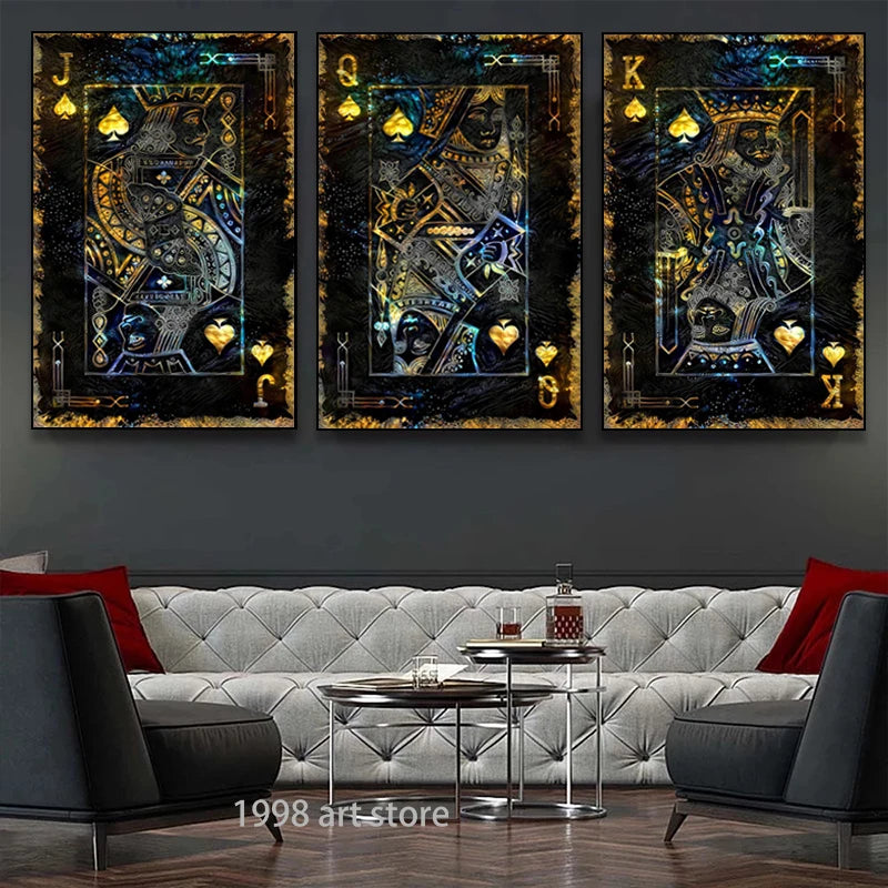 Royal Card Canvas Art: Poker Wall Decor