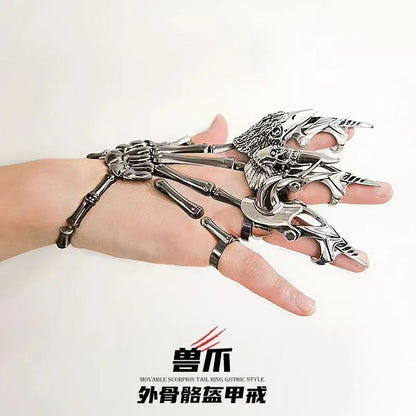 Exoskeleton Armor Ring Retro Beast Claw Bracelet