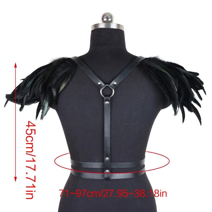 Feathers Hollow Out Tops Epaulette Shoulder Wing