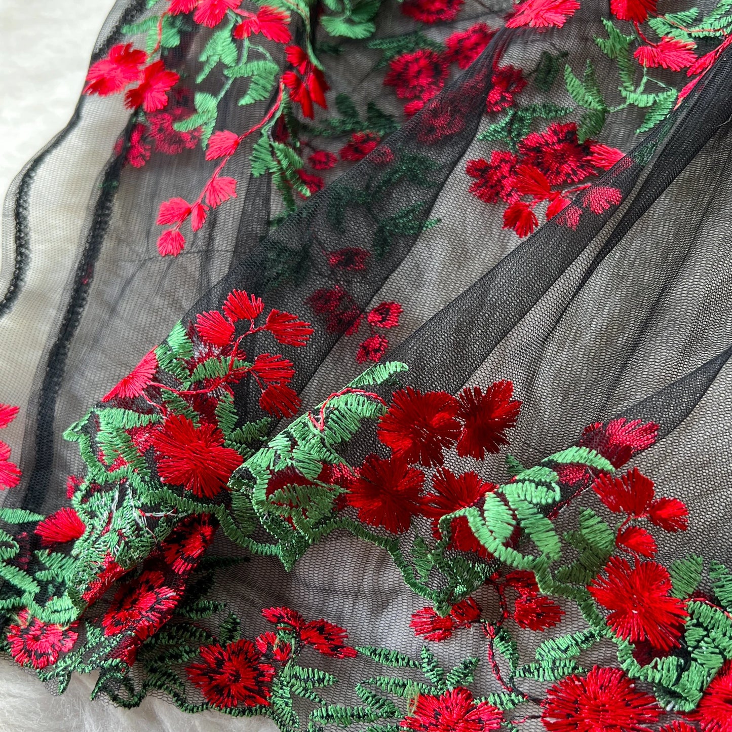 Floral Elegance: Chinese Style Mid-Calf Dress