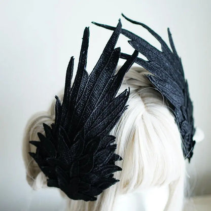 Lolita Headwear Angel Wings Feather Black White