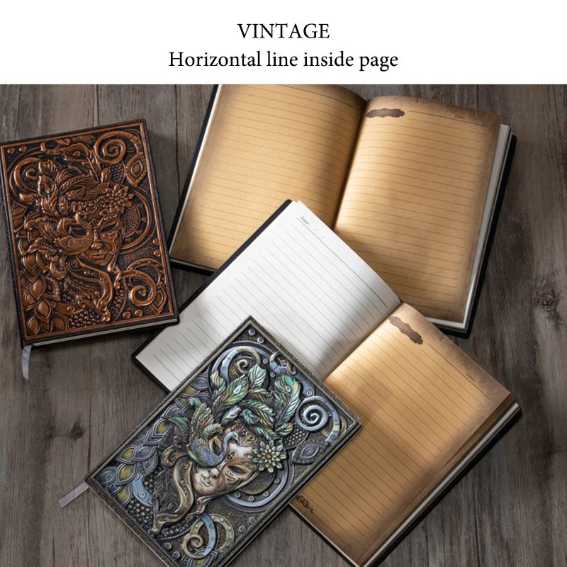 Vintage Embossed Masquerade A5 Notebook