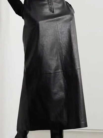 High Waisted Skirt Solid Black Urban