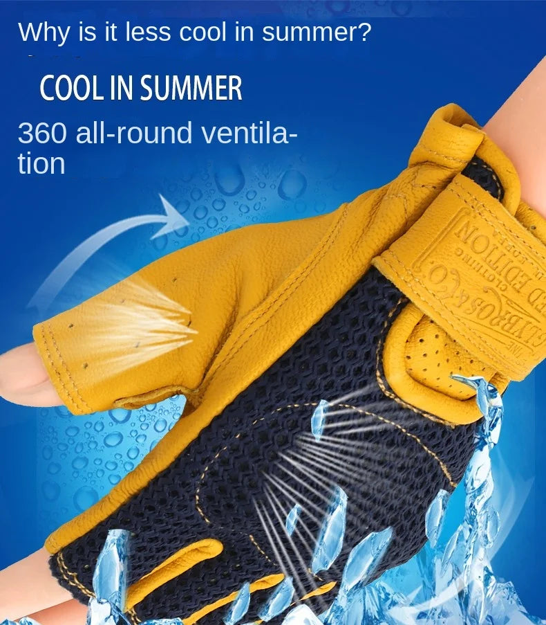 Retro Breeze Half-Finger Motorcycle Gloves