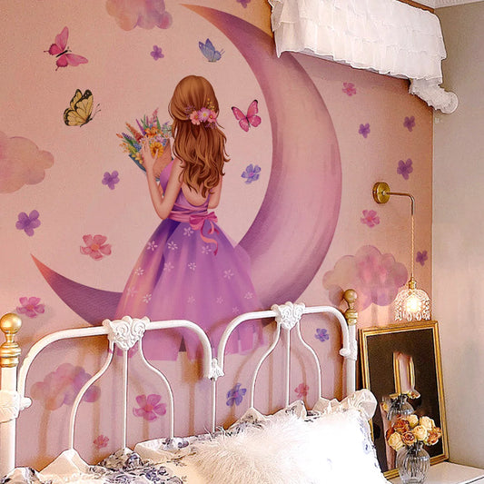 Large Girl Vinyl Tile Child Wall Stickers For Girl Room