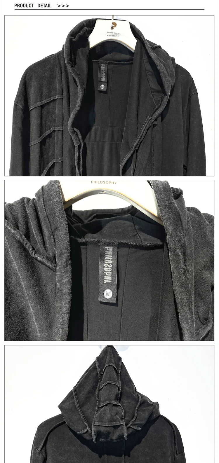 Gothic Vintage Distressed Hooded Cape Windbreaker