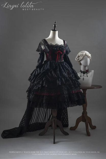 Japanese Victorian Gothic Lolita Dress Vintage Girl