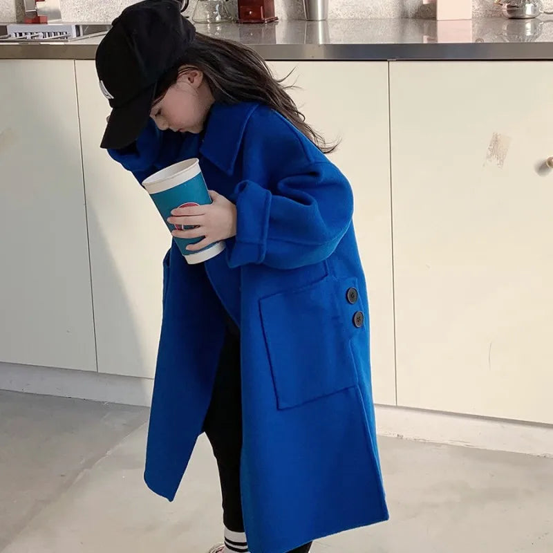 Girls Kids Woolen Coat