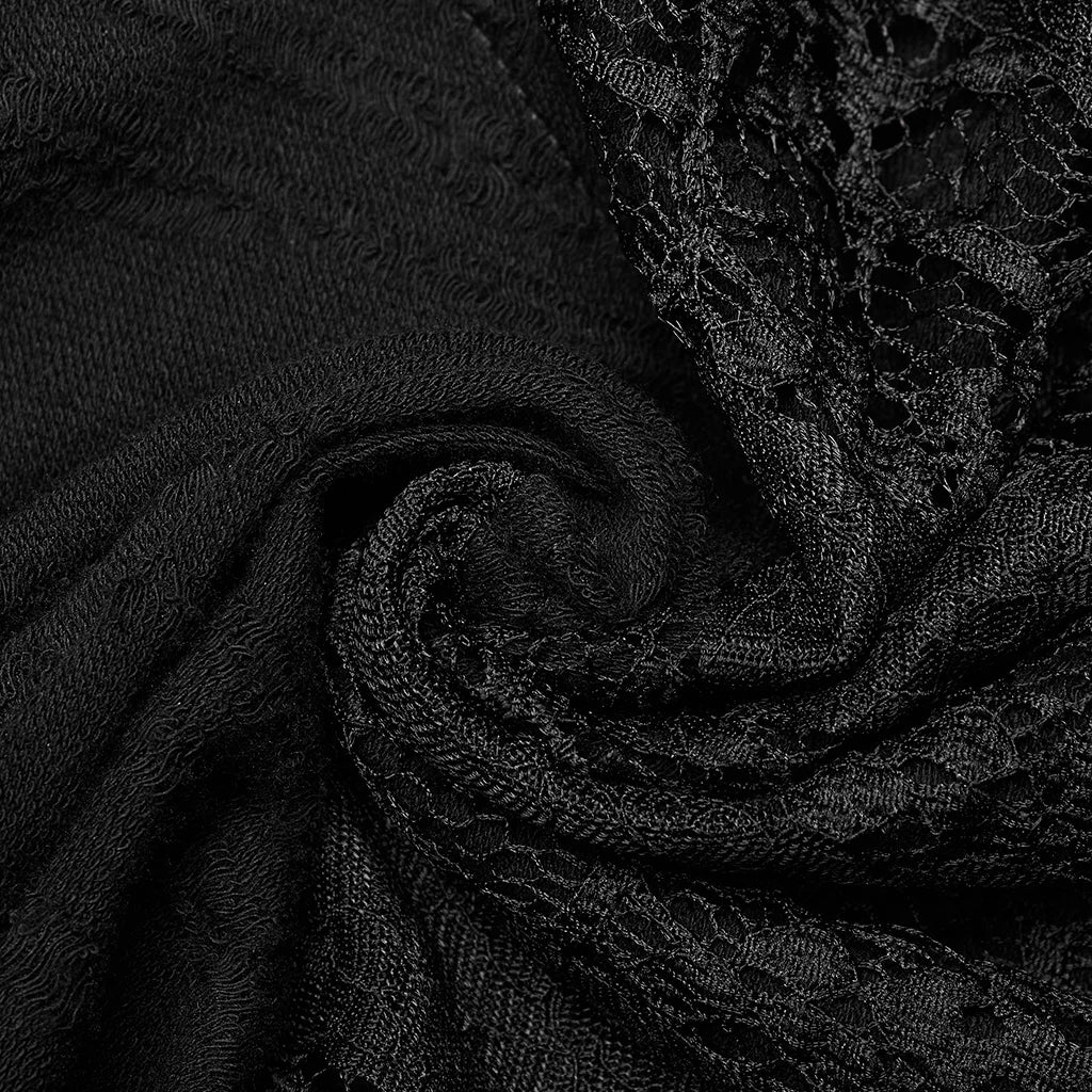 Gothic Elegance: Irregular Mesh Slip Dress
