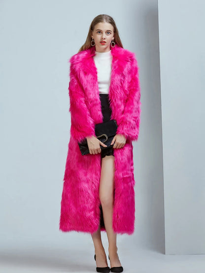 High Street Luxury Long Faux Fur Coat