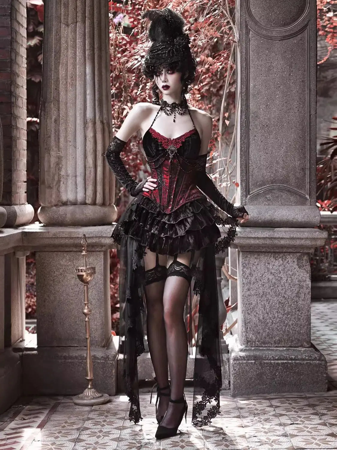 Velvet Chic: Camisole, Waistband & Skirt Set